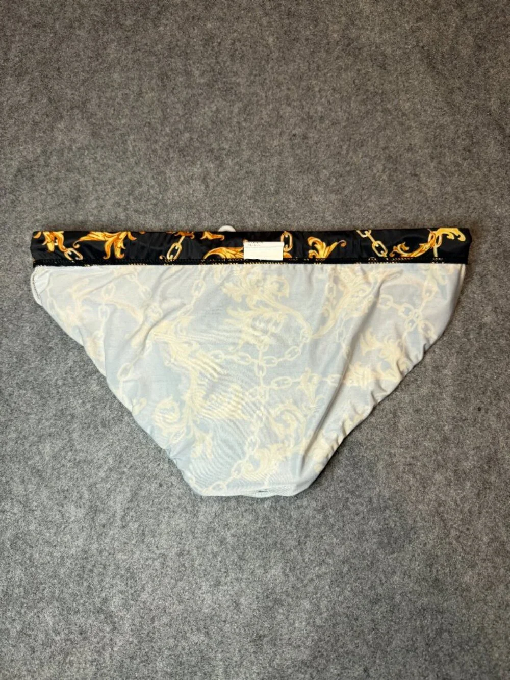 OBEACHSPORT Black Gold Baroque Chain Men’s Swim Brief XL